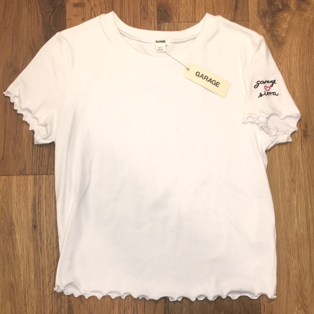 NWT Garage Lettuce Edge Baby Tee, Girls Large